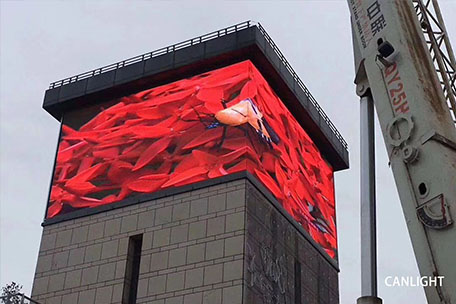 户外全彩LED直角屏楼顶安装